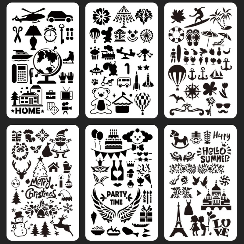 17.6*10.3 cm Mondo Animale Stencil FAI DA TE Stratificazione Mobili Da Parete Scrapbook Colorazione Goffratura Decorazione Graffiti Pittura Modello