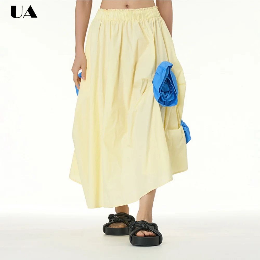 Women‘s Minimalist and fluffy bud-shaped dress, New Arrival Elastic High Waist Skirts, Niche Design for Parties, Fashion Skirts