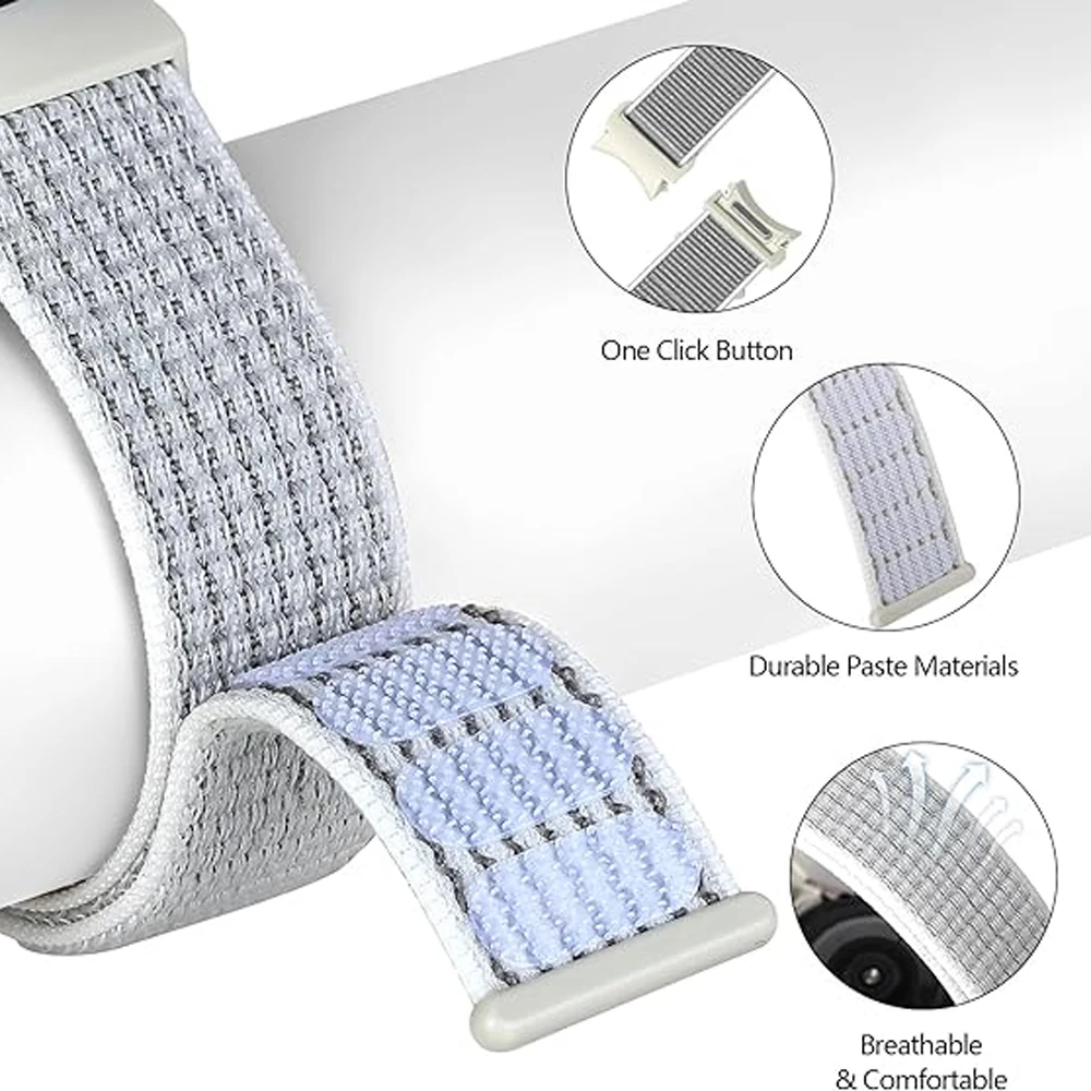 Correa sin huecos para Samsung Galaxy Watch 6 4 Classic 5 pro 44mm 40mm 47mm 43mm 20mm pulsera deportiva de nailon Galaxy Watch 6