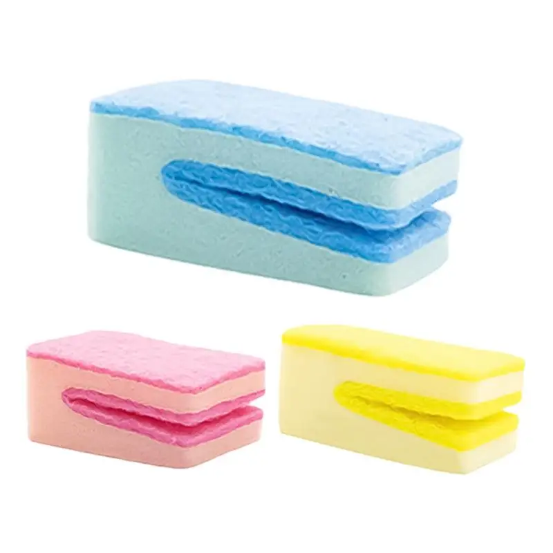 U-shaped Sponges Double-sided Large-mouthed Kitchen Dishwashing Sponge Wipe Knife Dish Pot Cleaning Wipes Cleaner Tools