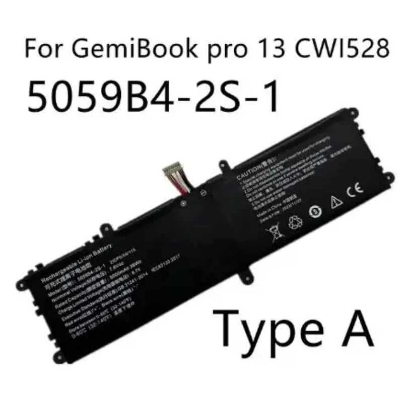 5059B4-2S 5059B4-2S-1 Laptop Battery for CHUWI's GemiBook Pro CWI528 5059B4-2S-1 Notebook Battery 505979-3S1P-1