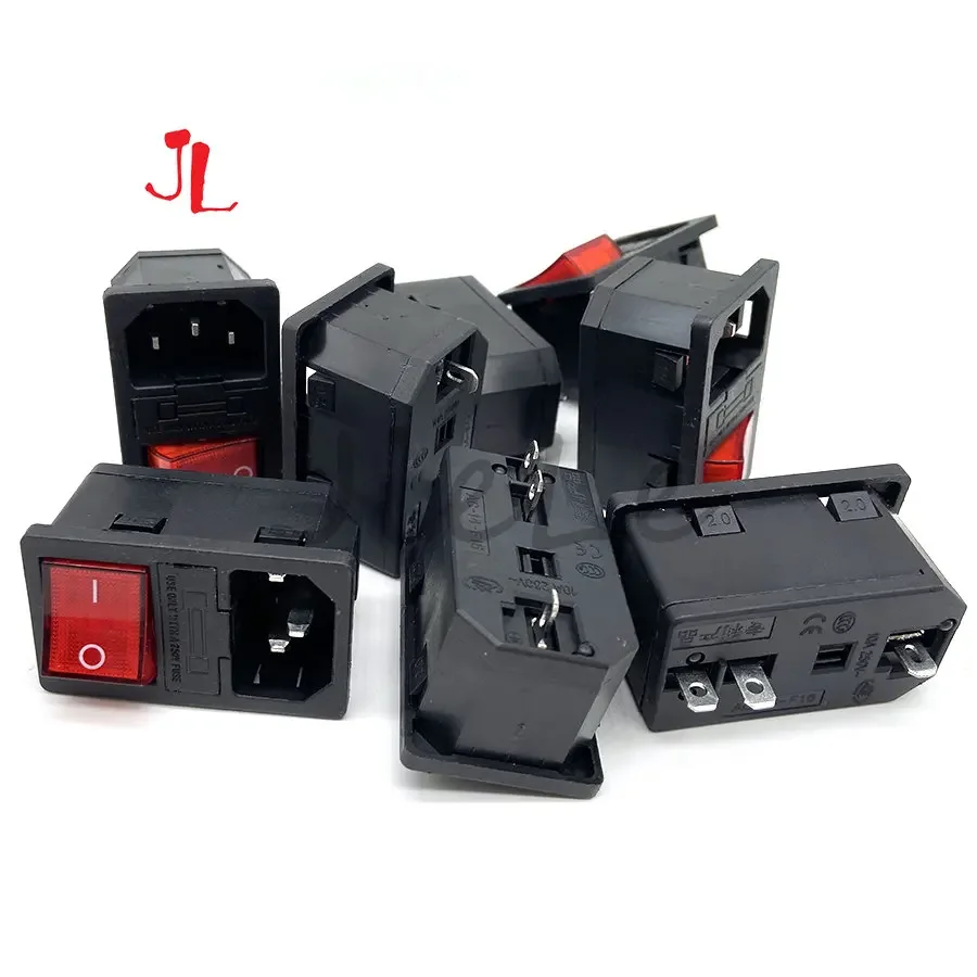 Integrated IO ON/OFF Switch Socket with Fuse LED, All-copper Terminals, Easy Wiring for Power Supply Cord Arcade Game Machine