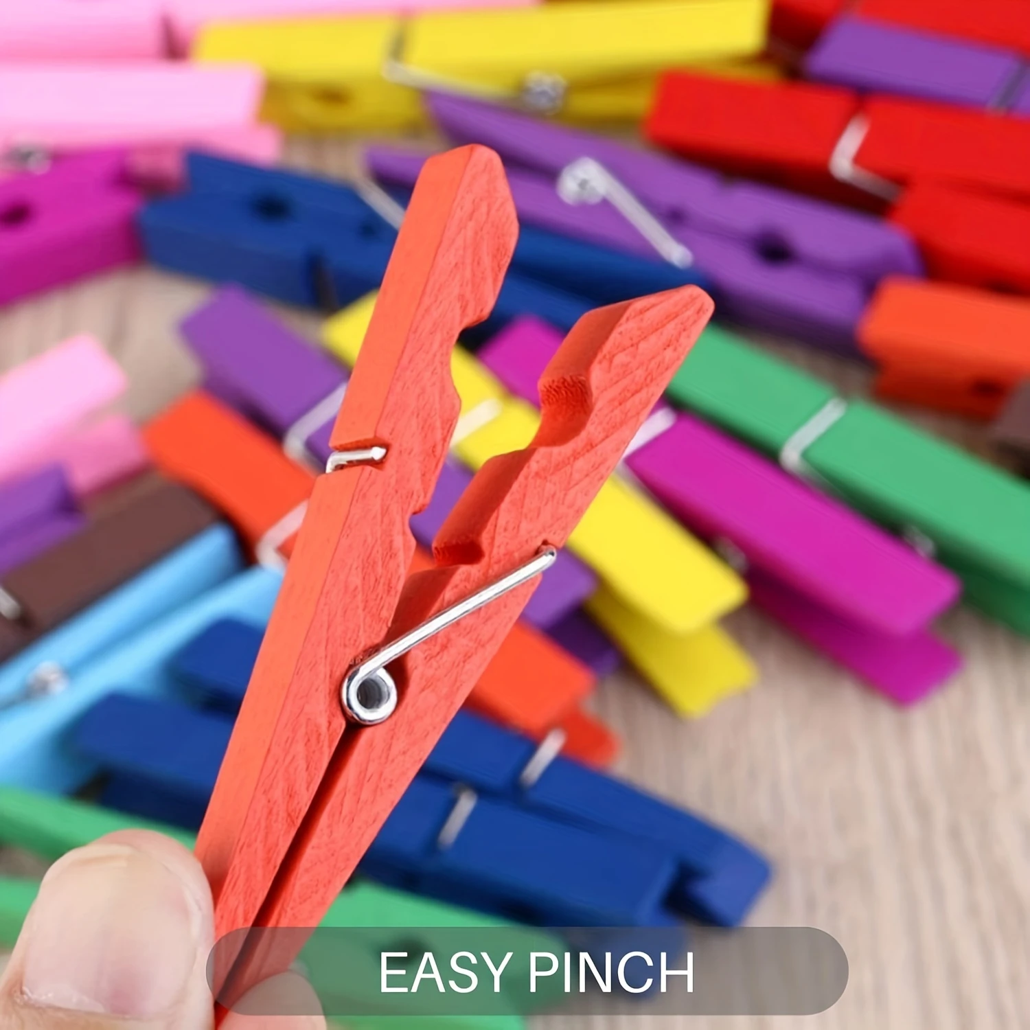 36pcs Colorful Wooden Clothespins, 2.9-inch Natural Birch Closure Pin Clip With Strong Grip,  Colored Multi-purpose Clothing Dry