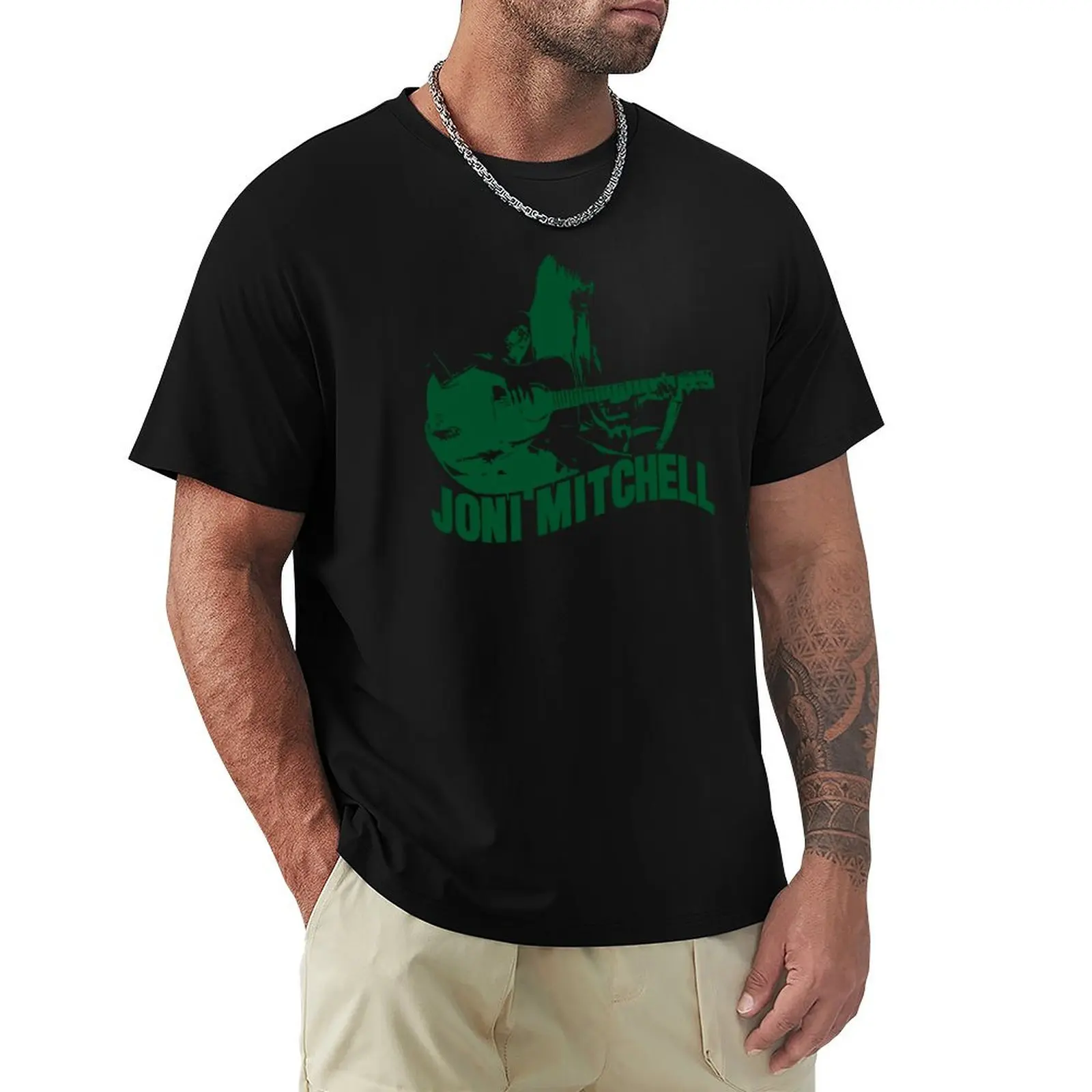 Joni Mitchell Canadian-American singer green art T-Shirt man t shirt graphic T-Shirt