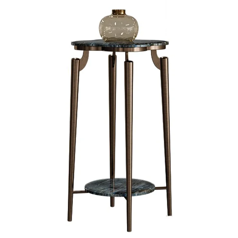 

Natural marble luxury stone four-leaf clover flower stand light luxury stainless steel