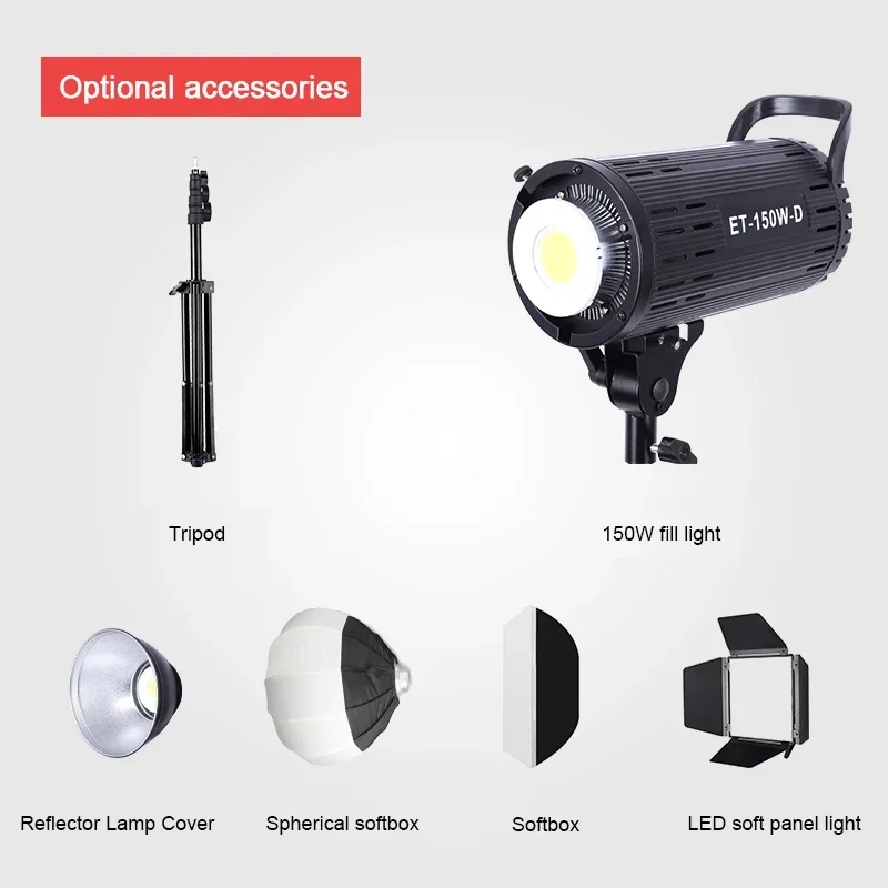 Zomei Photography Studio Lighting Kit 150W LED Video fill light Lamp Bowen Stand light Kit softbox Set