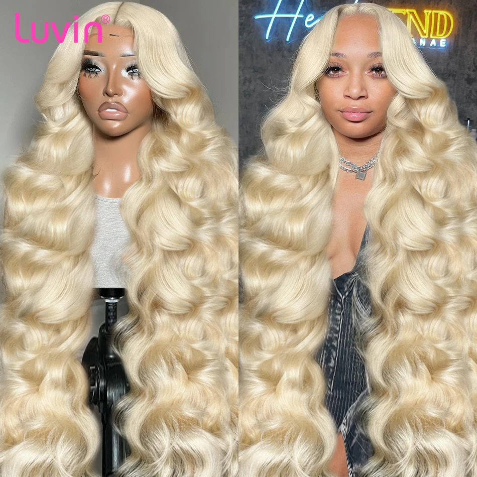 Luvin 613 Honey Blonde Body Wave 13x4 Lace Frontal Human Hair Wig 250% Remy Color Water Wave 13x6 Lace Front Wig For Women