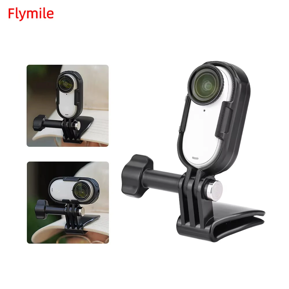 Flymile Baseballmütze für Insta360 GO3/GO3S Kamera, Anti-Shake-Fest, vertikal, horizontaler Randhalter, Zubehör