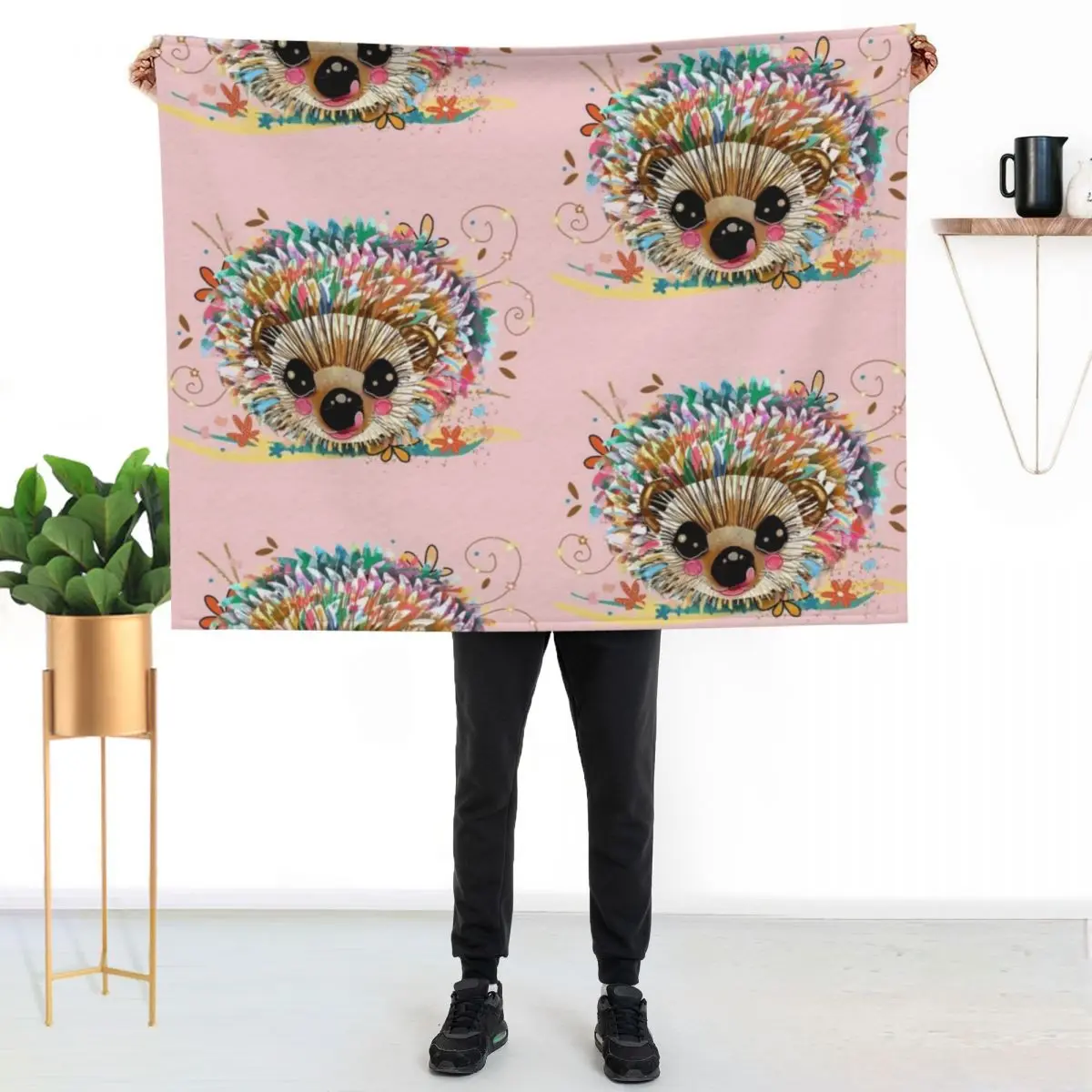 Rainbow Hedgehog Throw Blanket Decorative Beds bed plaid Blankets Sofas Of Decoration Plush Comforter Decorative Throw Blankets
