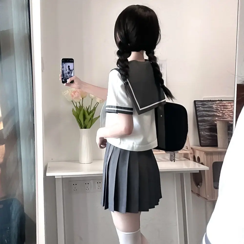 日本の高い学校の制服、歯科用ドックスフクソウルセーラースーツ、カワイイ韓国の学生、jkコスプレ衣装、夏のプリーツスカート