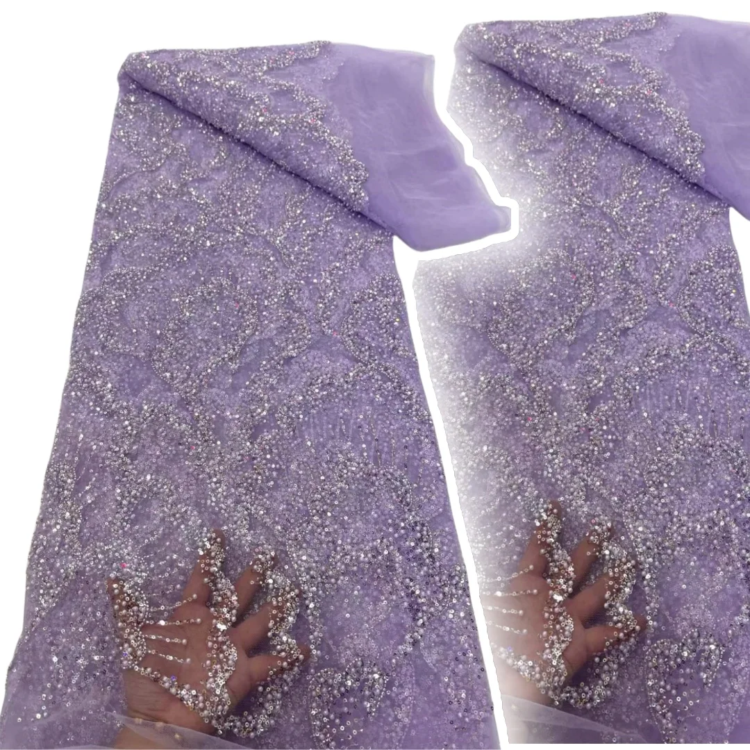African Jacquard Brocade Luxury Fabric High Quality Floral Organza Tulle Mesh Gilding Lace French Net Brocard Tissu 5Yard TP990