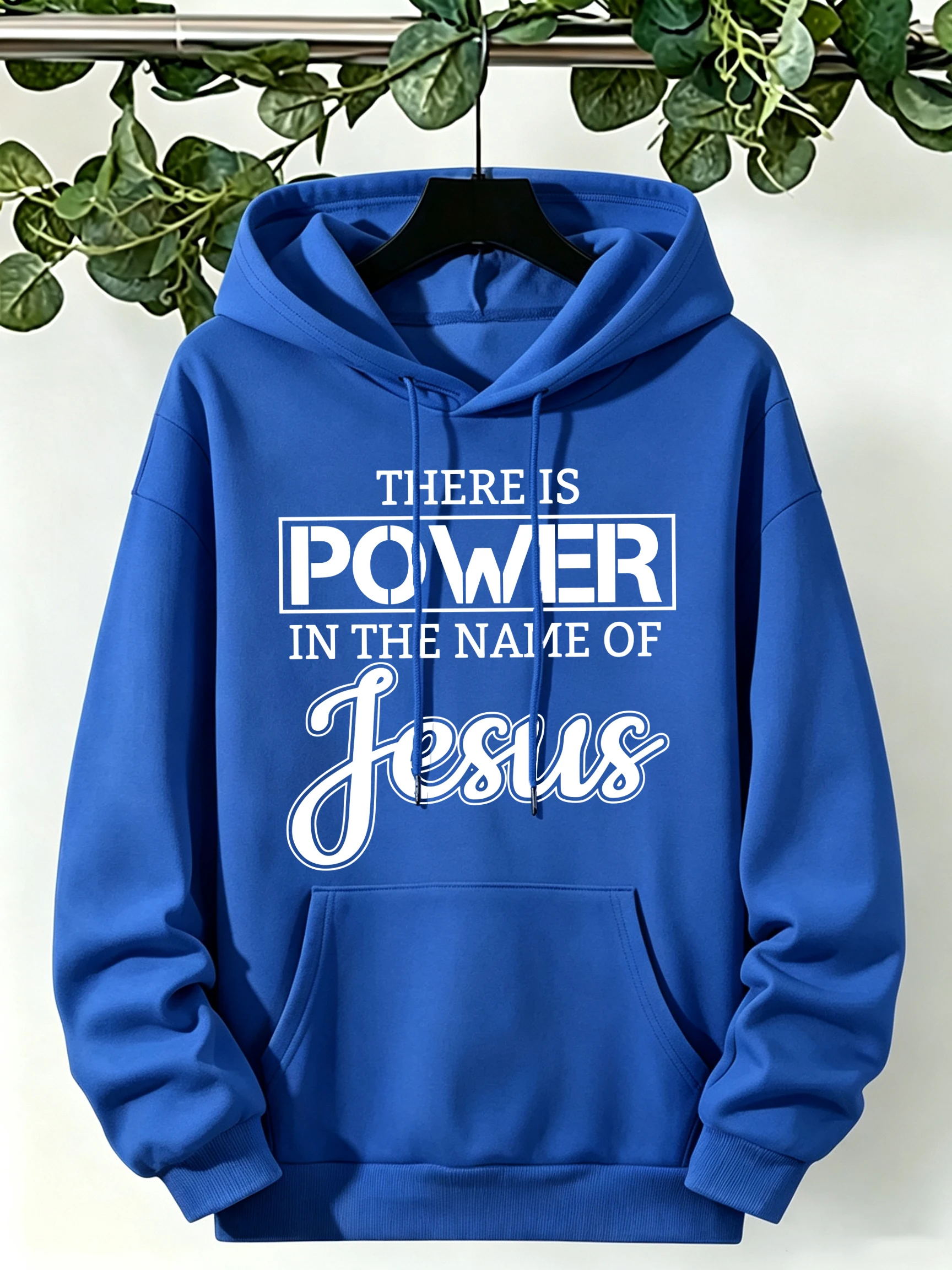 There Is Power Jesus Printing Womens Hoodies Korean Loose Hoody Fleece Pocket Unisex Clothing Autumn Casual Female Sportswear