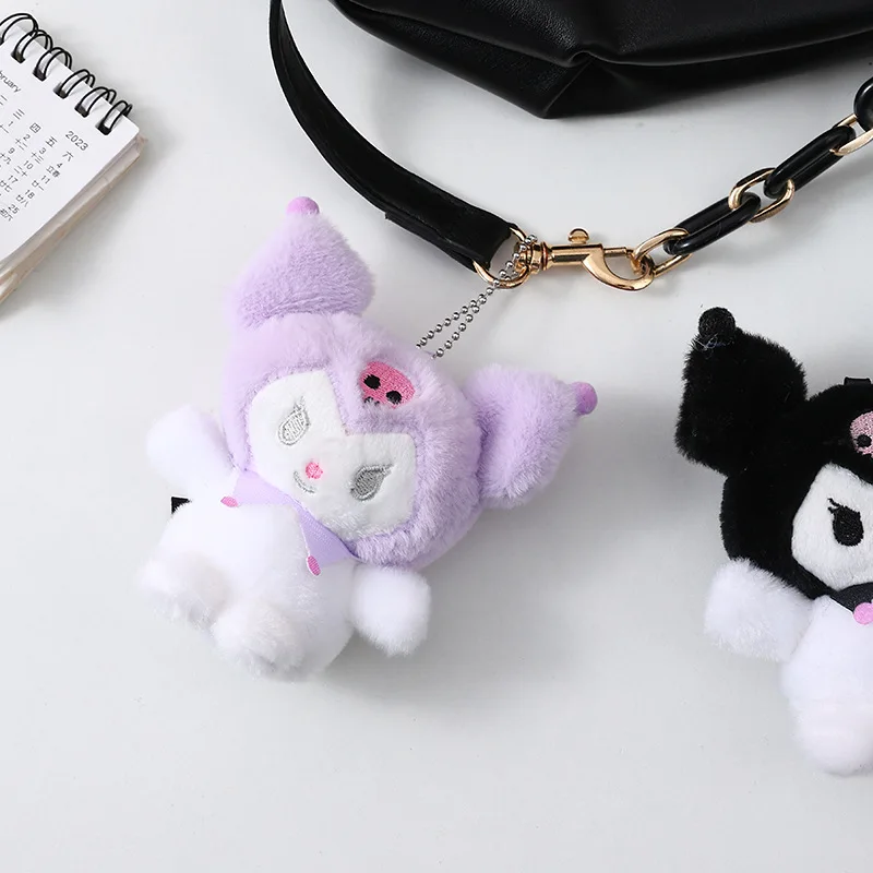 Sanrio Plush Cute Car Keychain Girl Heart Kuromi School Bag Pendant Couple Peripheral Couple Festival Decoration Animation