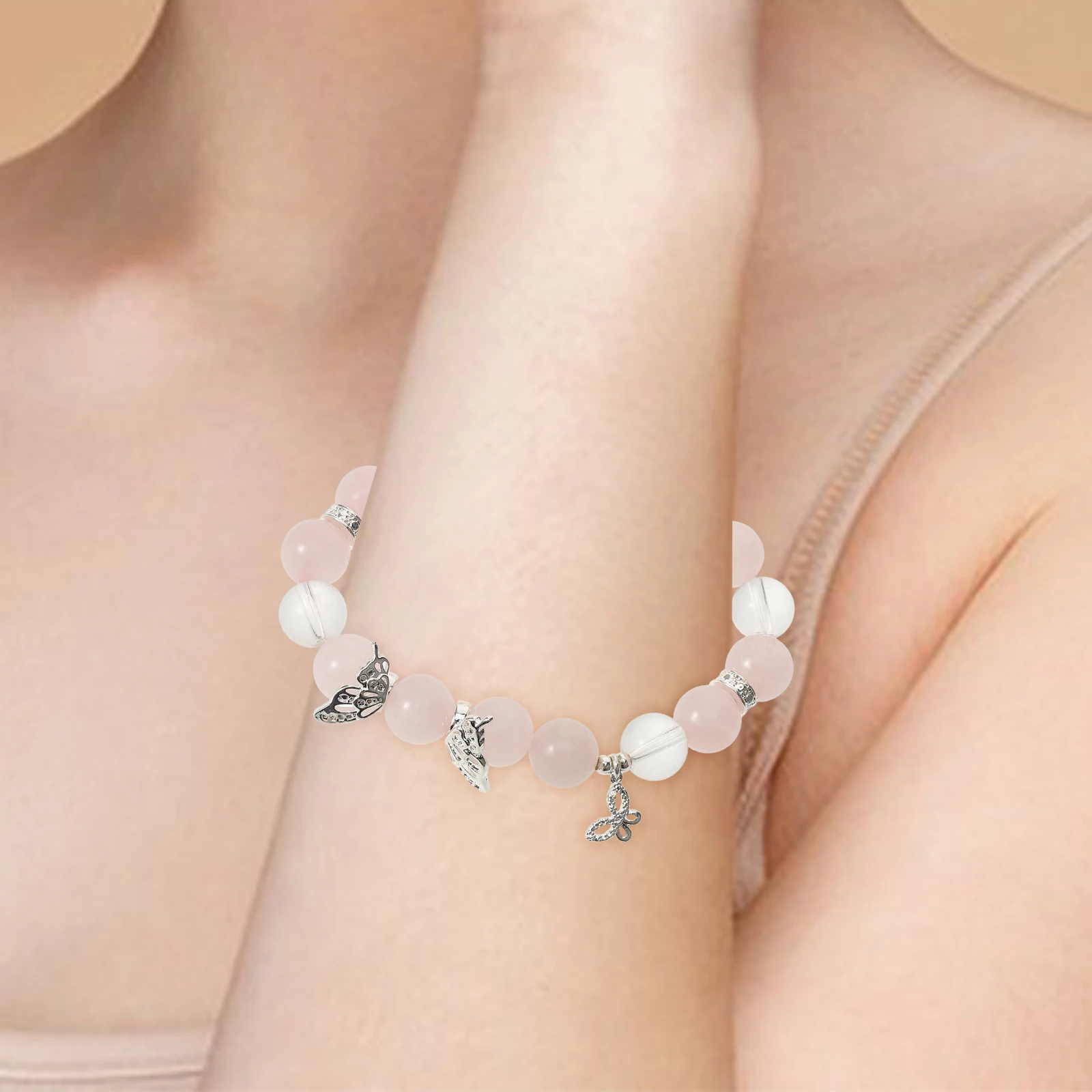 

Sturdy Glass Beads Bracelet for Women Lightweight Adjustable Wrist Jewelry Elegant Durable Beaded Accessory