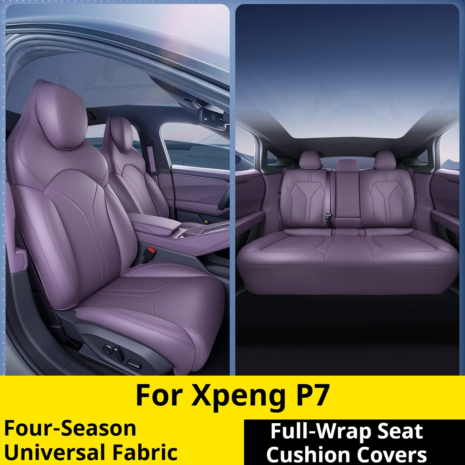 For Xpeng P7 Four‑Season Full‑Wrap Seat Covers Cushion Protector Interior Modification Auto Accessories