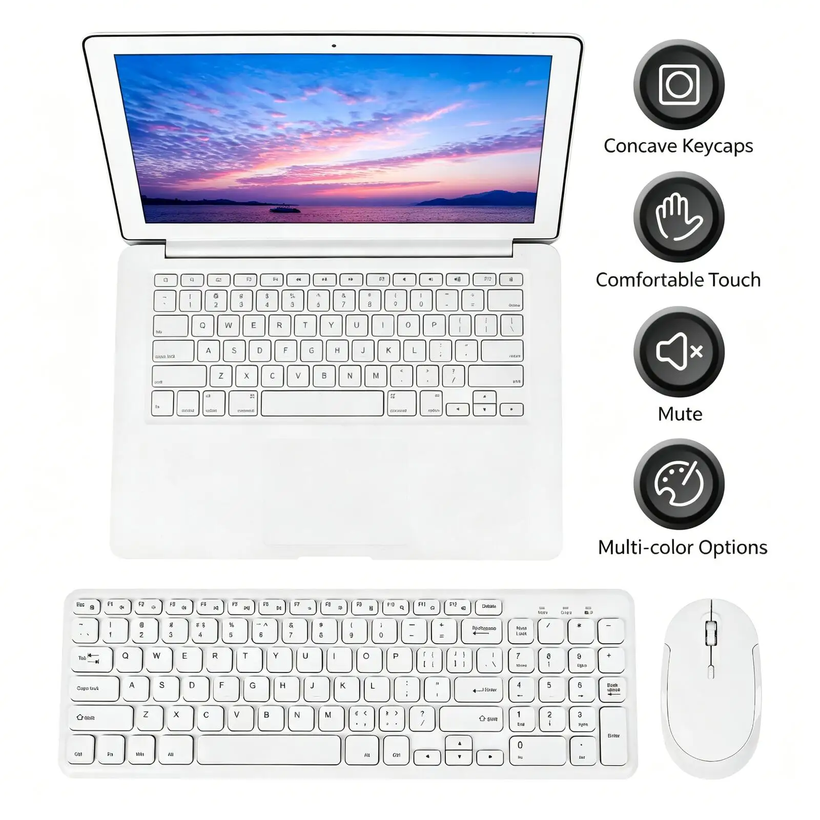 

Hot Sale 2.4G Wireless Keyboard & Mouse Set Slim Silent Ergonomic Keyboard Mouse Combo For PC Laptop Gaming Office Daily Use