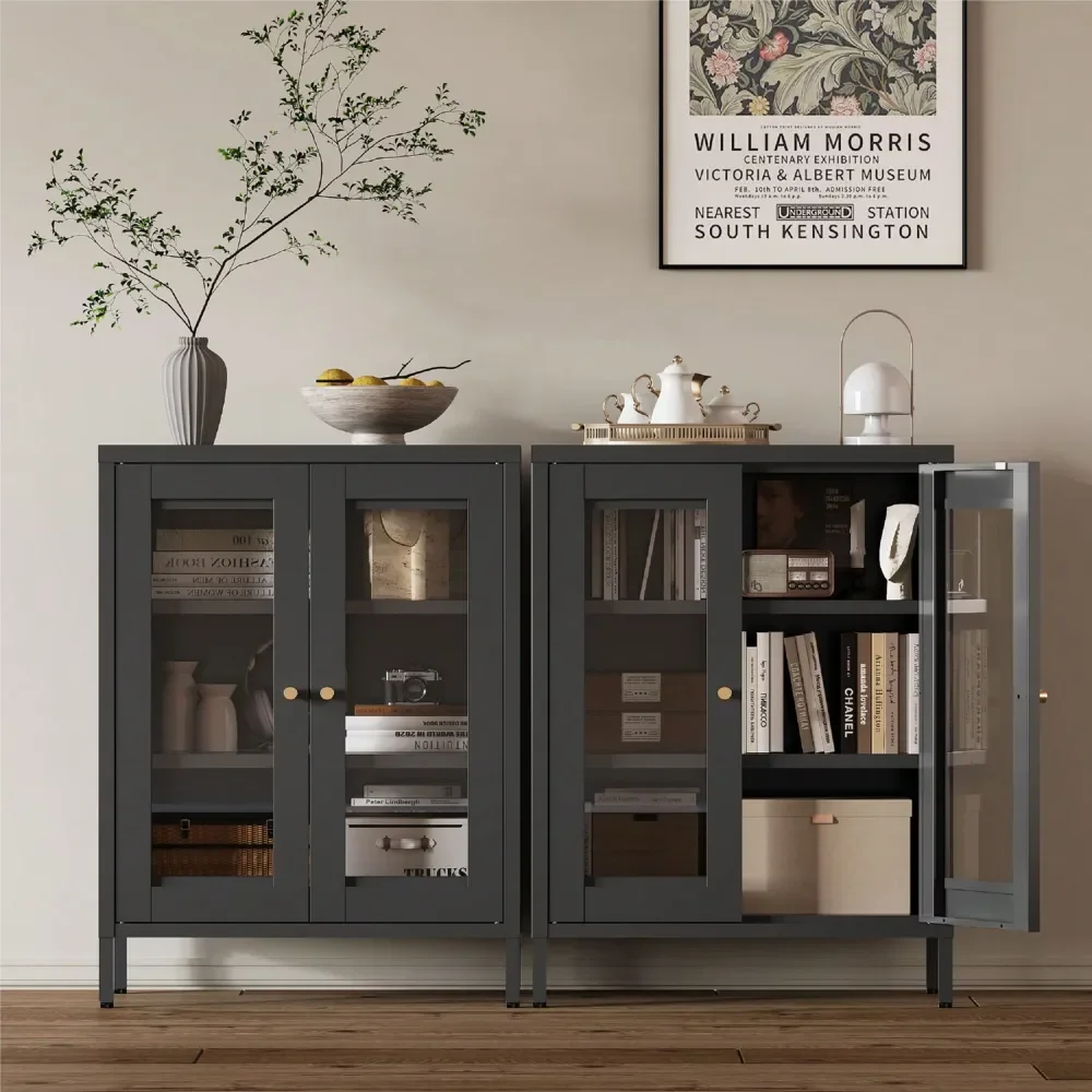 

Locker Storage Cabinet With 2 Mesh Doors And Adjustable Shelves,Metal Orange Furniture,Coffee Bar Cabinet,Pantry Storage And Or