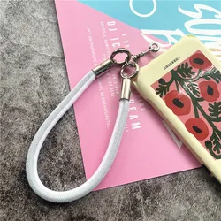 Wrist Strap for Phone Pendant Net Keychain Lanyard with Patch Hand Strap Premium Mobile Accessories Metal Keyring Rope for Keys