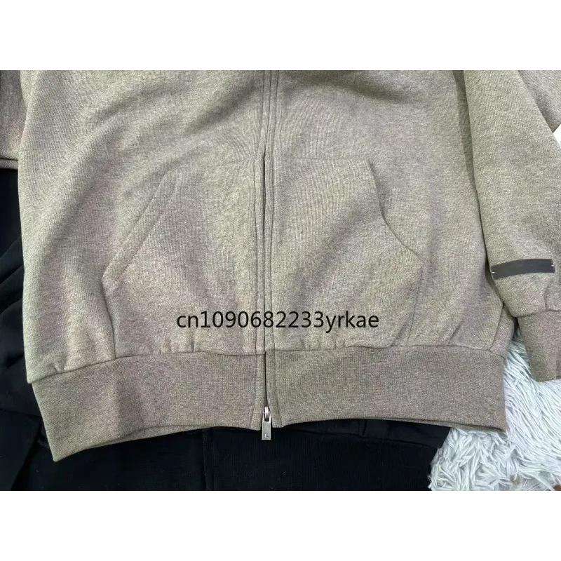 SS25 ALWAYS ON Zipper Hoodie Luxury Design Back Double Row Silicone Letter Hoodie High Street Cotton Couple Zipper Hooded Hoodie