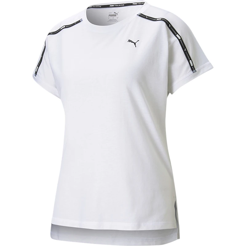Puma genuíno esportivo feminino em torno do pescoço simples, leve, respirável e casual camiseta de manga curta 520286-02