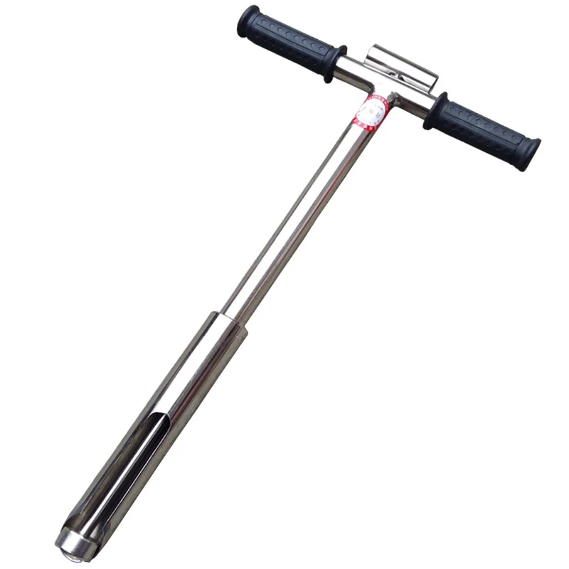 304 Stainless Steel Soil Borrower Soil Sampler 1m/38mm Foot-operated Earth Drill Outdoor Portable Sampler