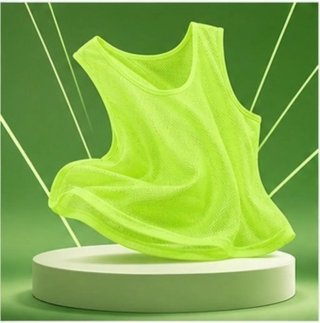 6Pcs Fluorescent Football Training Vests Breathable Polyester Soccer Pinnies Quick-Drying Sports Vests for Team Drills Youth