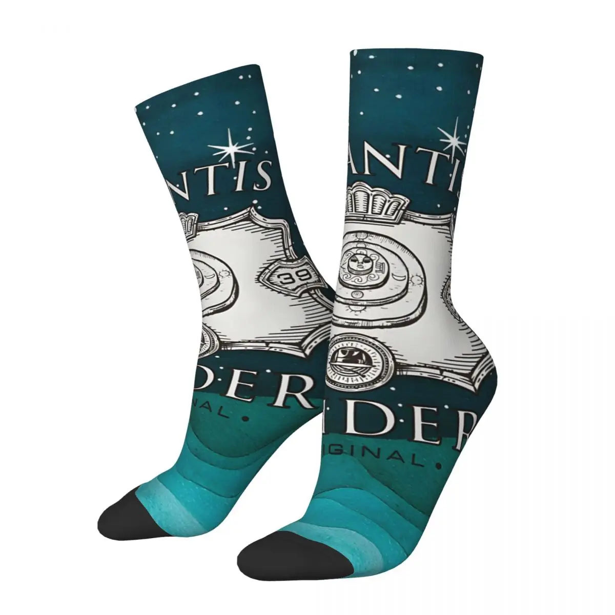 Crazy compression Raider Sock for Men Harajuku A-Atlantiss Quality Pattern Crew Sock Novelty