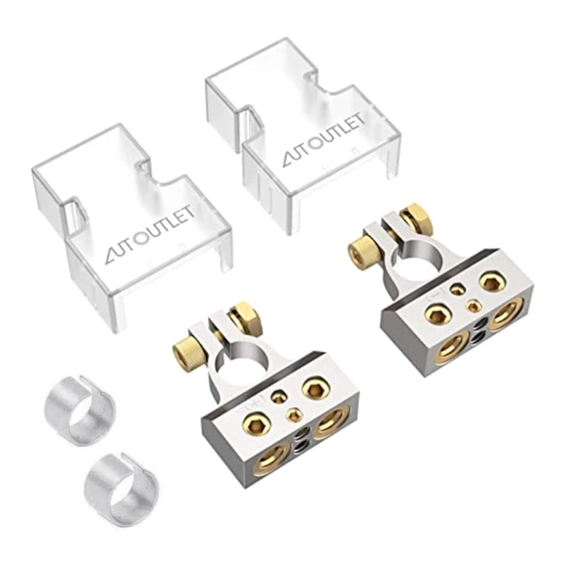 Battery Terminal Connectors 0/4/8/10 AWG Gauge Positive and Negative for Car Auto Caravans Marine Boats