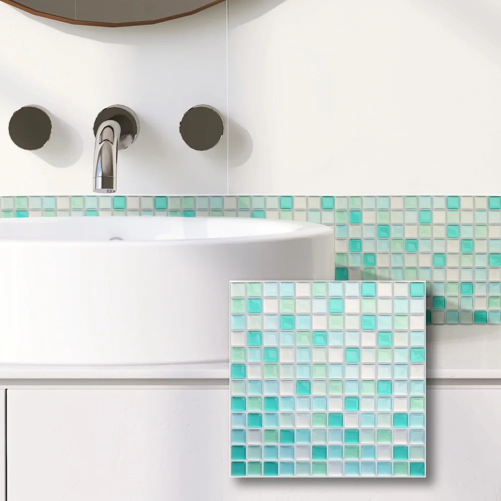 1pcs 3D Design Mosaic Tile Sticker DIY Self-adhesive Self-Adhesive Tile Sticker PVC Multifunction Peel and Stick Backsplash