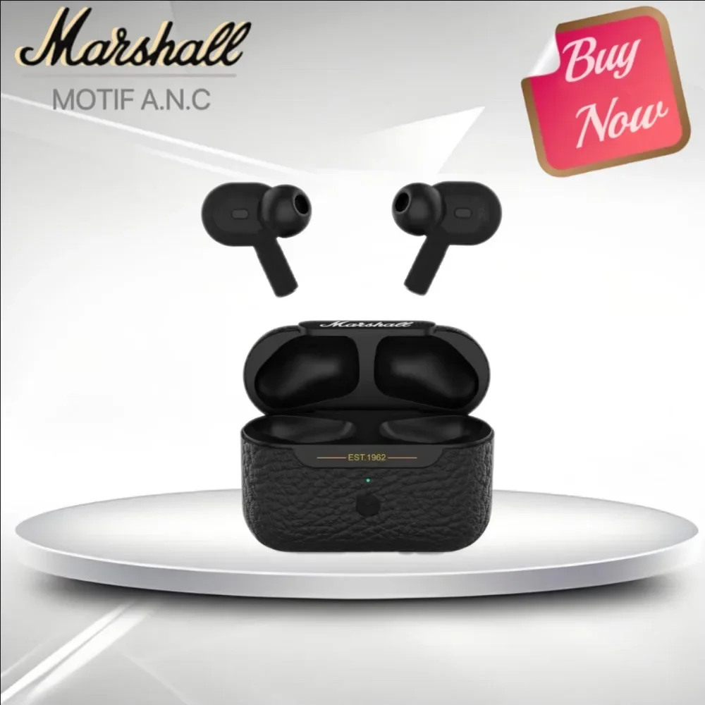 Original Marshall MOTIF ANC Wireless Bluetooth Earphones Rock Active Noice Cancelling in-ear Headset IPX5 Waterproof Earbuds