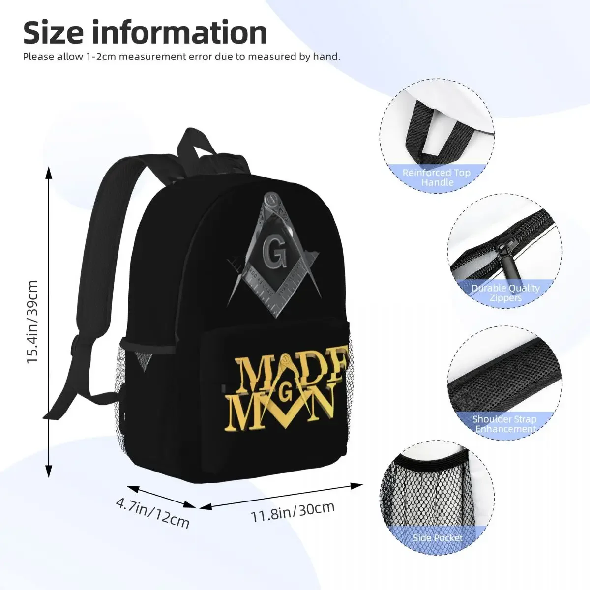 Freemason Masonic Backpacks Teenager Bookbag Cartoon Children School Bags Travel Rucksack Shoulder Bag Large Capacity