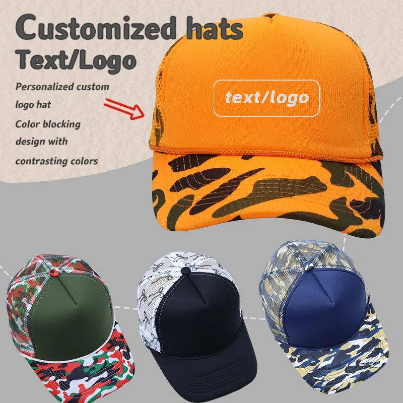 Gorra de béisbol de malla transpirable con diseño de cuerda y logo personalizado, para hombre y mujer, gorra trucker de verano con logo bordado DIY, gorros
