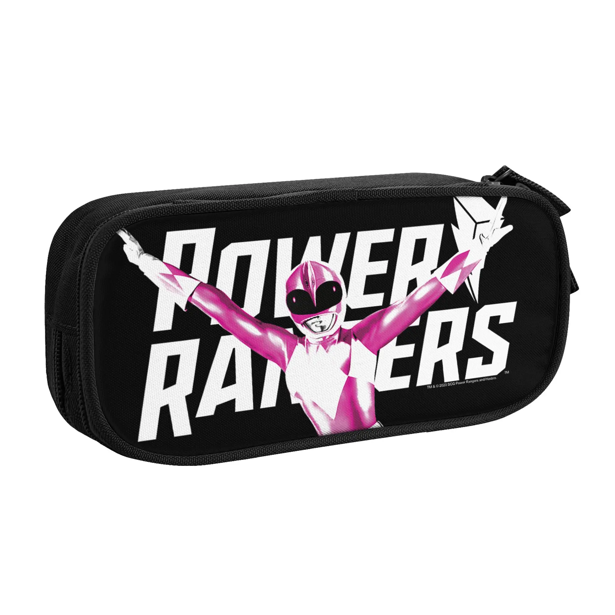Large Capacity Bags for Child Cartoon Power Rangers Pink Ranger Karate Action Pose Logo  Handheld Study Bag for Boys Gilrs Kids