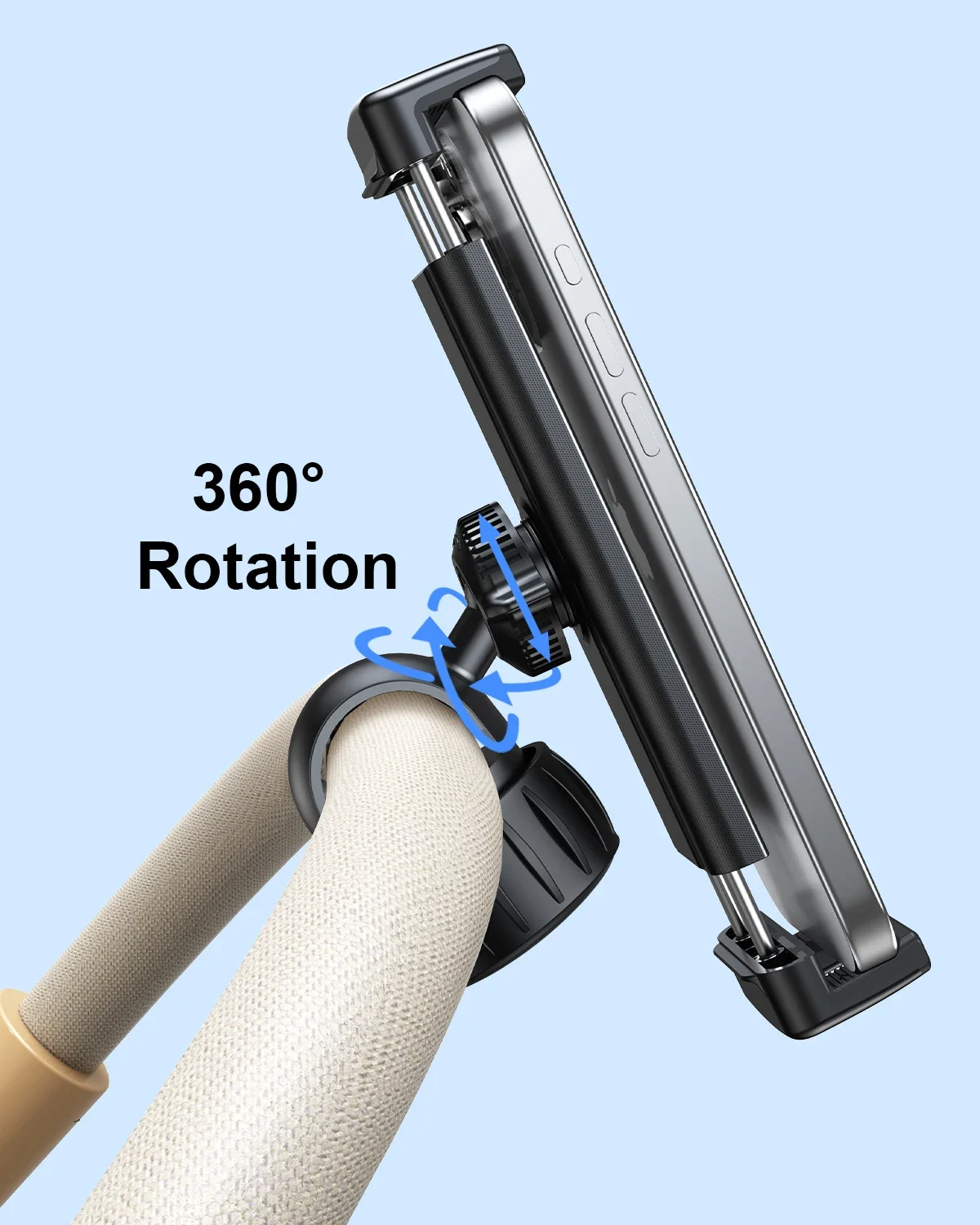 Eary portátil clipe suporte do telefone montagem para carrinho de bebê 360 girar compatível com 4.7-12.9 "polegadas apto para e-bike motocicleta