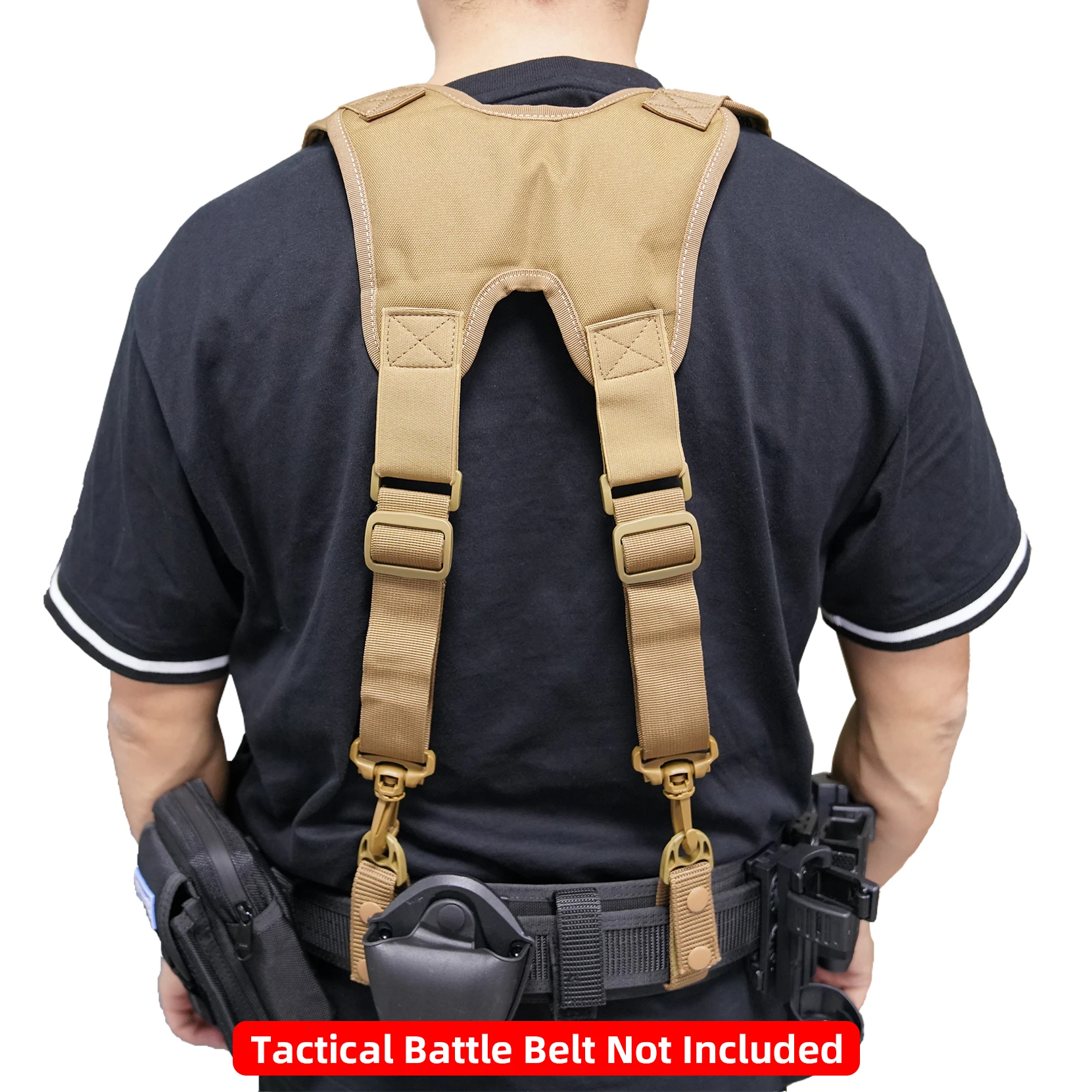 MELOTOUGH Suspensórios de cinto de ferramentas táticas 1,5 polegadas cáqui policial arnês de combate ao ar livre