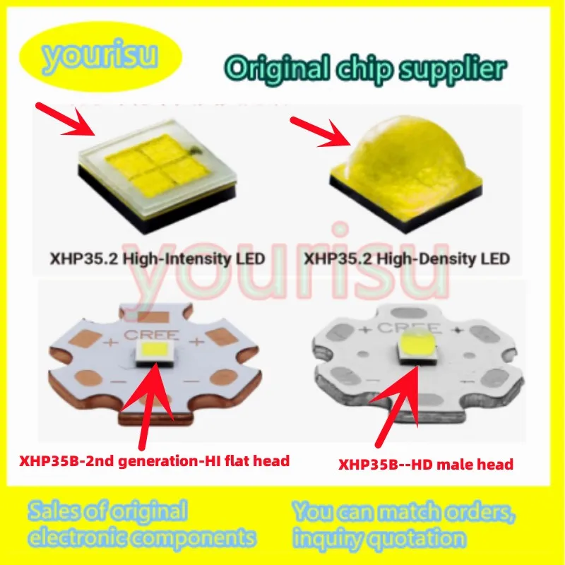 1Pcs/Lot XHP35 white LED lamp beads 12V 12W strong light flashlight wick 3535 HI flat head convex head lamp HD lamp XHP35B