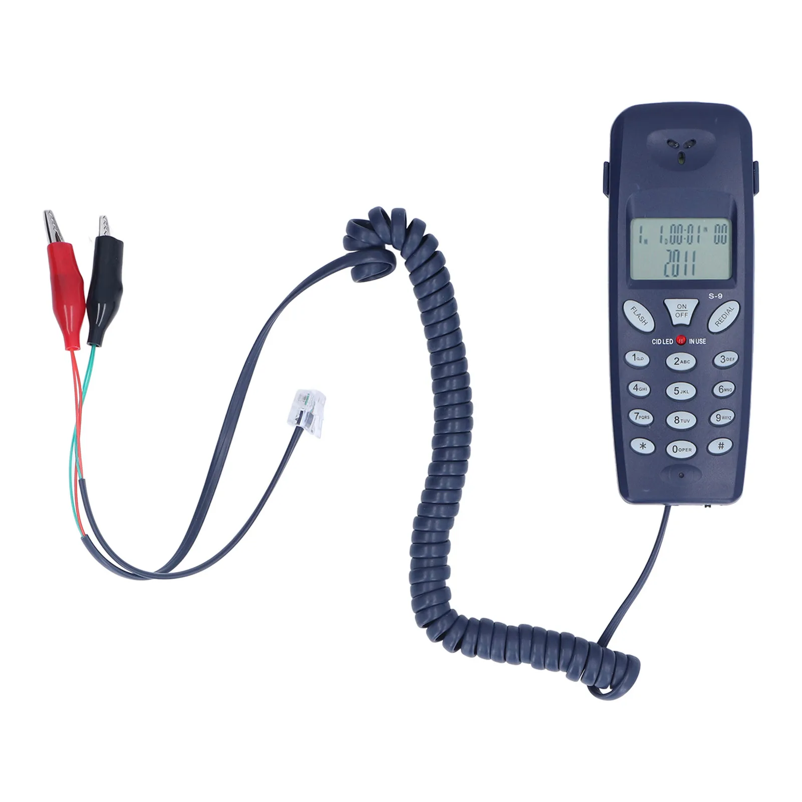 Corded Phone FSK DTMF 12 Bit LCD Display Wired Telephone with Redial Pause Function for Home Office