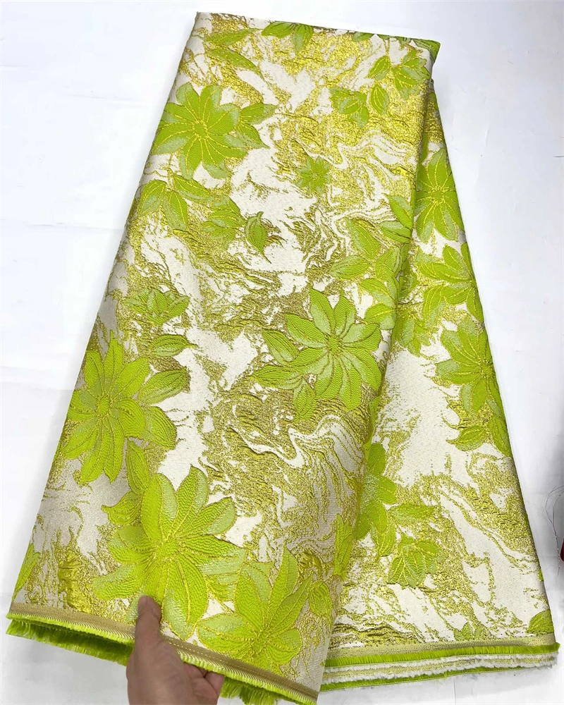

African Jacquard Brocade Luxury Fabric Women Floral Damask Material Nigerian Gilding Lace Brocard Tissu