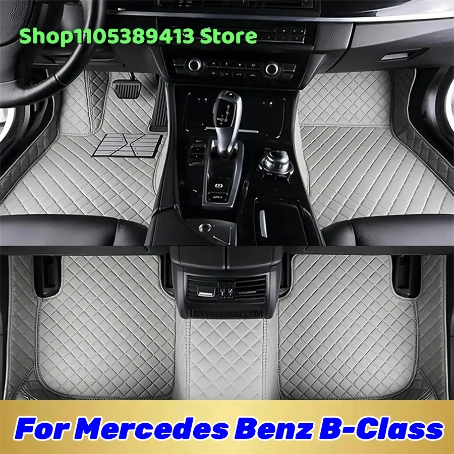 Autoteppiche aus Leder, maßgefertigte Fußmatten für Mercedes Benz B-Klasse 2019 2018 2017 2016 2015 2014 2013, Autozubehör