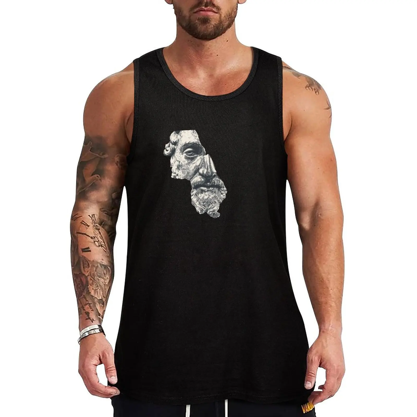 

MARCUS AURELIUS ANTONINUS AUGUSTUS / Ink - Dark Tank Top gym shirts sleeveless jackets cute tops bodybuilding for men