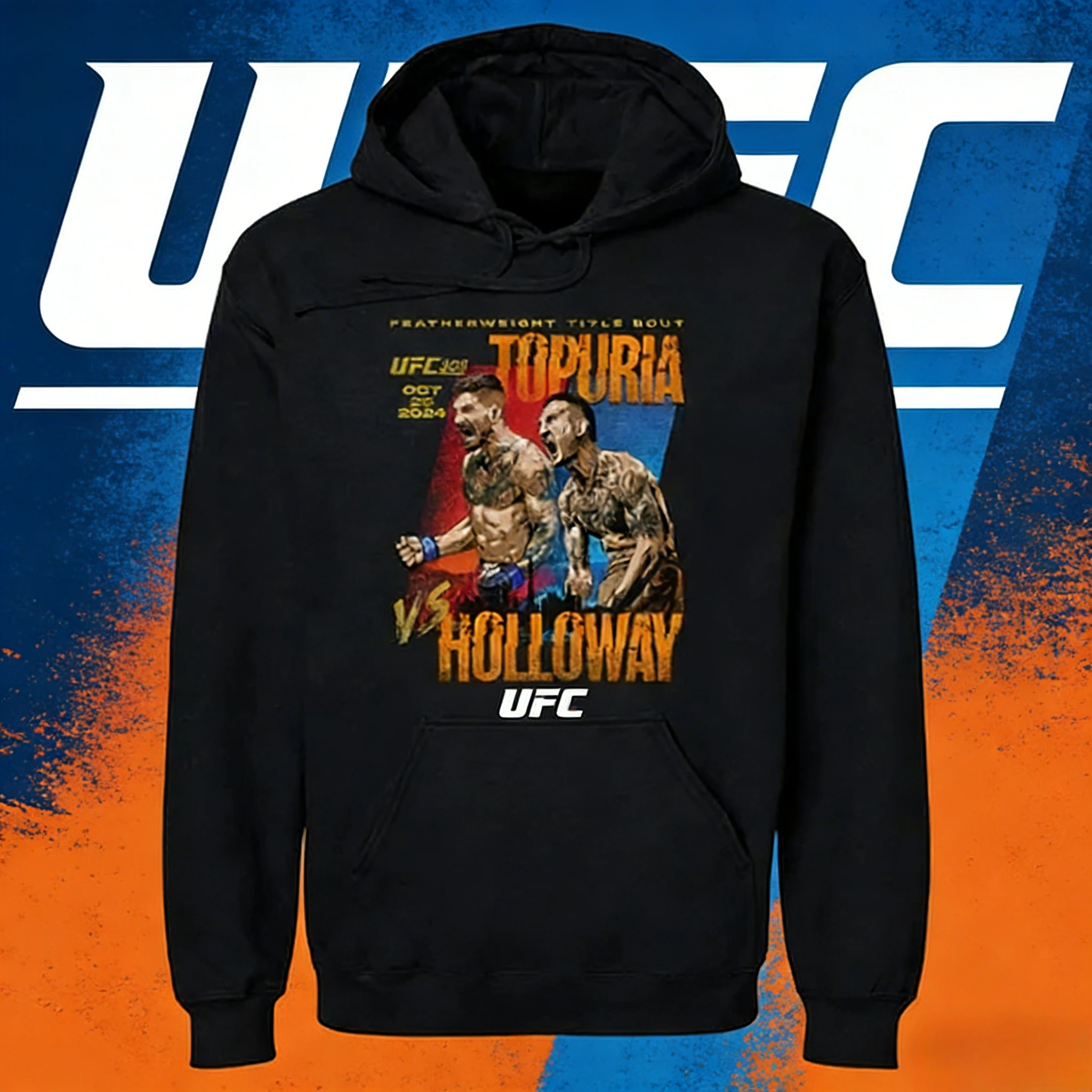 UFC306 Featherweight Championship theme hoodie 2025-26 Autumn/Winter pure cotton hoodie suitable for both men and women