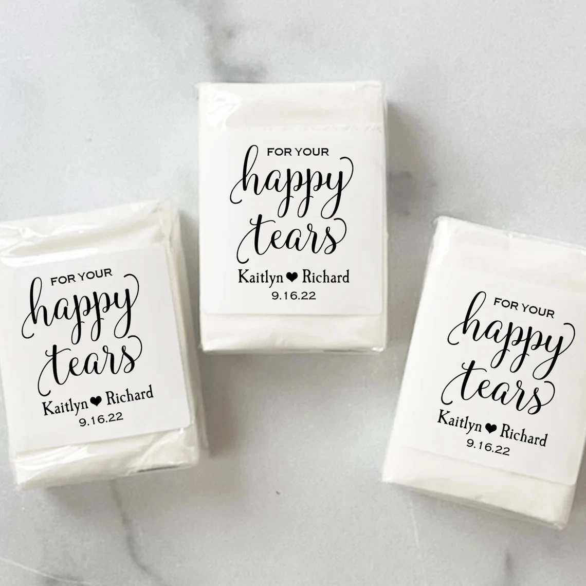 For your happy tears, Wedding tissues, Personalized wedding tissues, personalized wedding favors, Personalized tissues