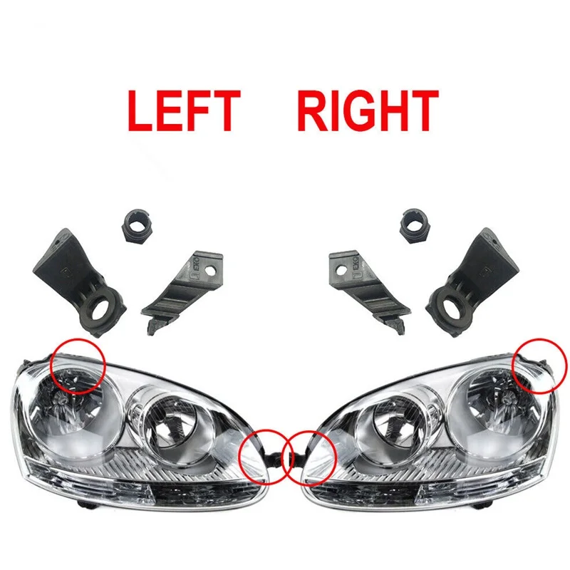 For VW Golf 5 MK5 2004-2009 Jetta 2006-On Car Headlamp Headlight Bracket Repair Screw Kit Left & Right 1K0998226 1K0998225