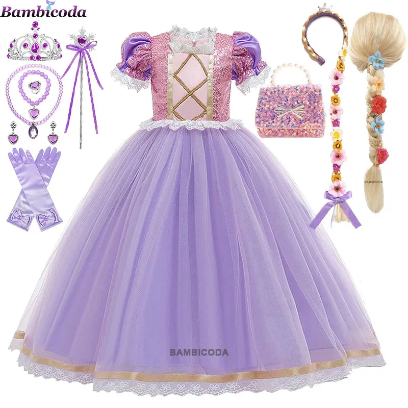 

Girls Anime Princess Dress Summer Dresses Girls Cosplay Rapunzel Dress New Year Carnival Costume Birthday Party Dress For Girls