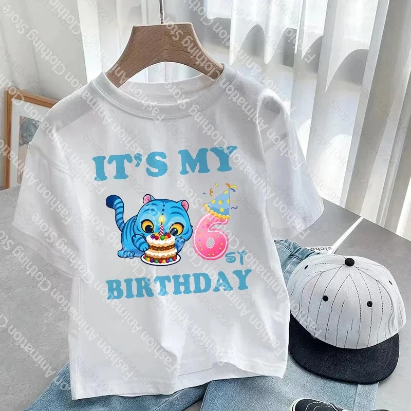 إنه بلدي 3 4 5 6 7 8 9 سنوات عيد ميلاد الفتيات الفتيان الكرتون K-Pop شيطان النمر الصيادين لطيف الاطفال ملابس الأطفال طباعة تي شيرت #1