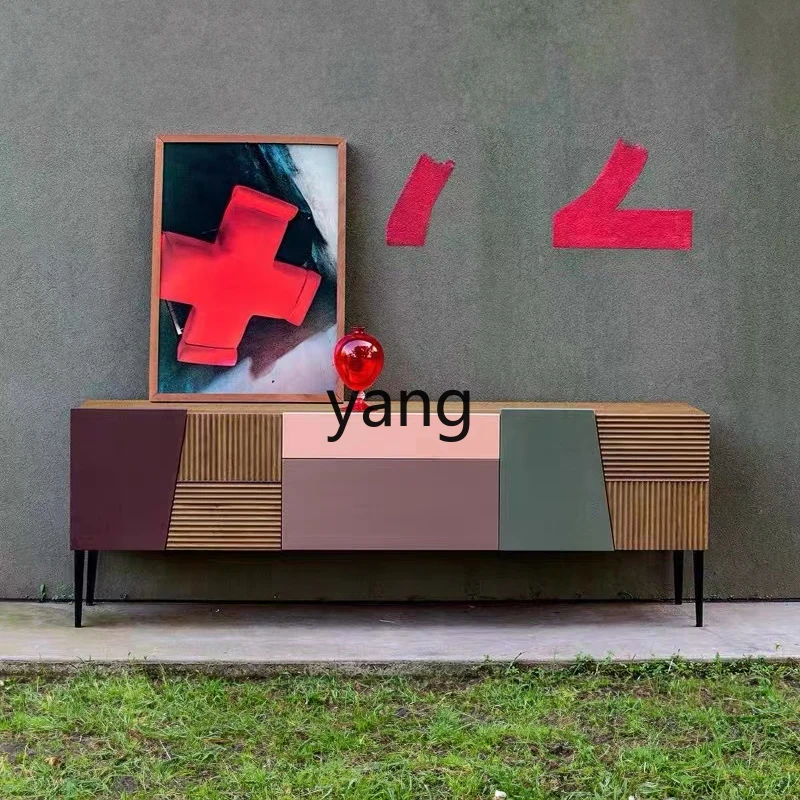 LTT Nordic solid wood TV cabinet Simple Italian minimalist living room floor cabinet Modern bedroom TV cabinet