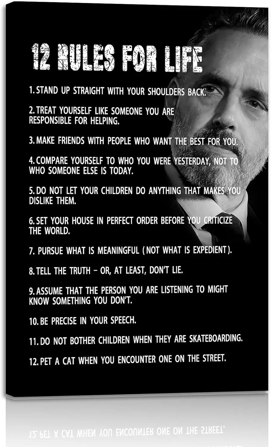 AMART SUN The 12 Rules For Life Inspirational Printed Canvas Wall Art • 12 rules of life poster • Motivational Artwork Mode sign