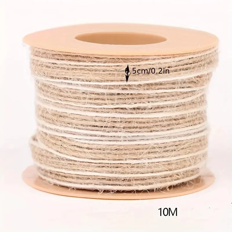 10M/Roll Natural Retro Jute Coarse Linen Fabric With Mixed Ribbons Lace Wedding Party Decoration DIY Craft Gift Packaging Ribbon