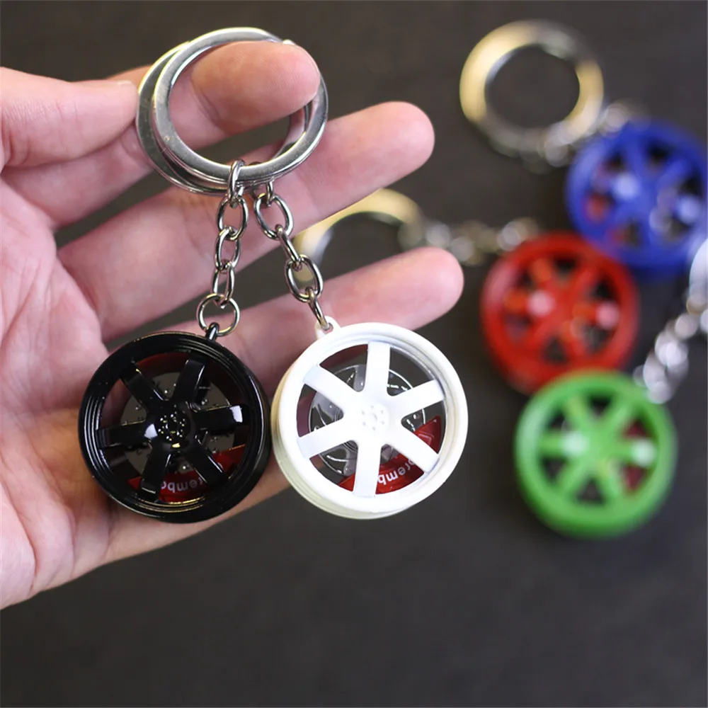 

Wheel Rim Car Tuning Keychain Keyring TE37 Wheel key Ring Black