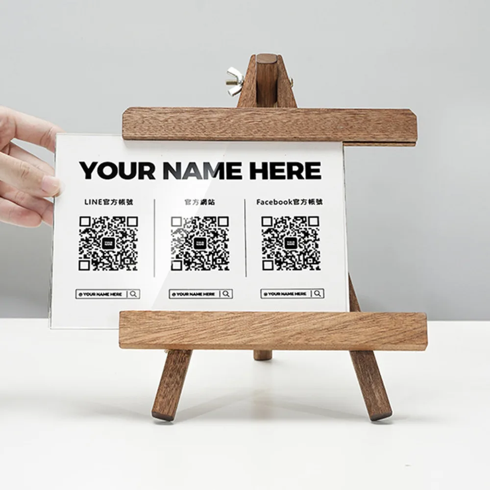 Suporte de código QR inclinado de madeira maciça Alipay WeChat sinal de pagamento para loja bar supermercado café